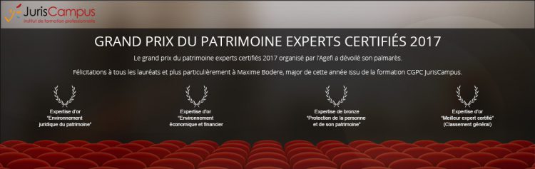 Bannière de l'AGEFI pour le Grand Prix du Patrimoine Experts Certifiés 2017